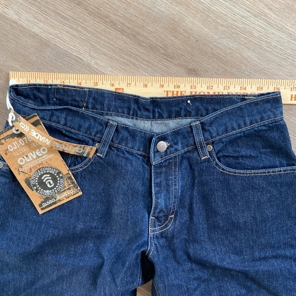 Oliveo & Company Hand Made Dark Blue Denim Jeans Size 33W NWT - Picture 4 of 15